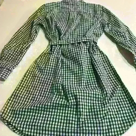 NWT. US Polo Long Sleeve Gingham Shirt Dress. Size: Medium. Color: Navy & White - Picture 9 of 10